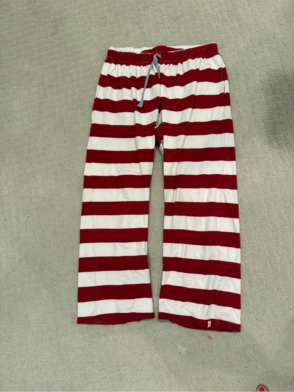 Men’s Red and White Striped Lounge Pants - Picture 5 of 5